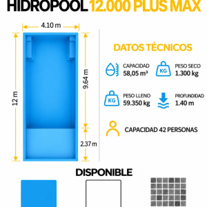 PISCINA HIDROPOOL 12.000 PLUS MAX