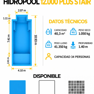 PISCINA HIDROPOOL 12.000 PLUS STAIR